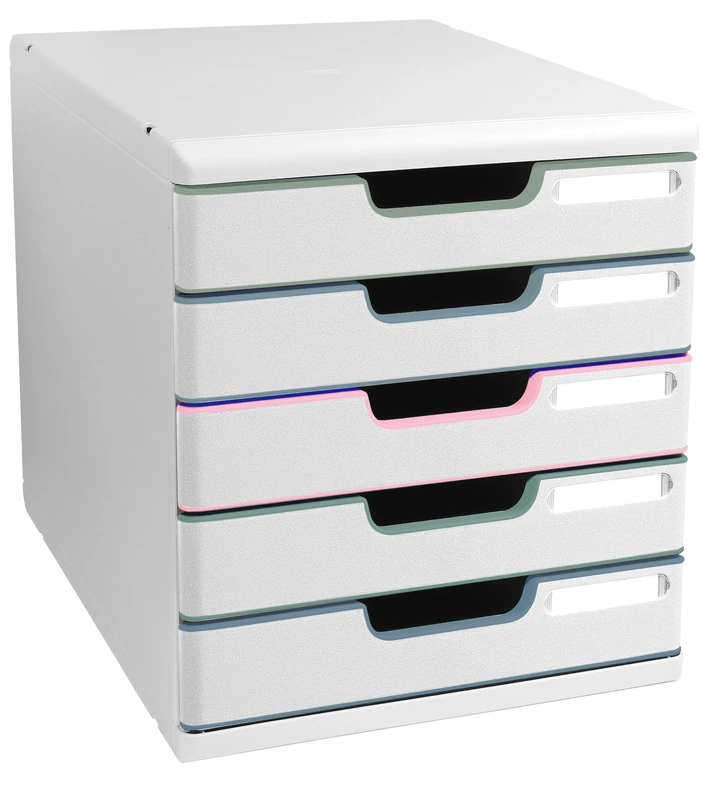 Exacompta - Ref 301303D - MODULO A4 Autentik - Filing Module with 5 Closed Drawers for A4+ documents - External Dimensions: Depth 35 x Width 28.8 x Height 32 cm - Assorted