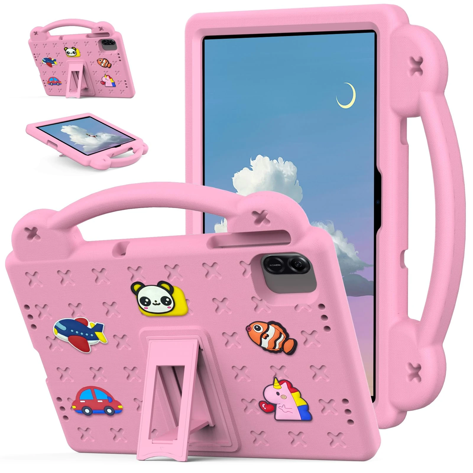 YRH for Honor Pad X8a Case 11 inch 2024, Kids Case for Honor X8a Tablet, EVA Shockproof Cover with Stand Handle (Pink)