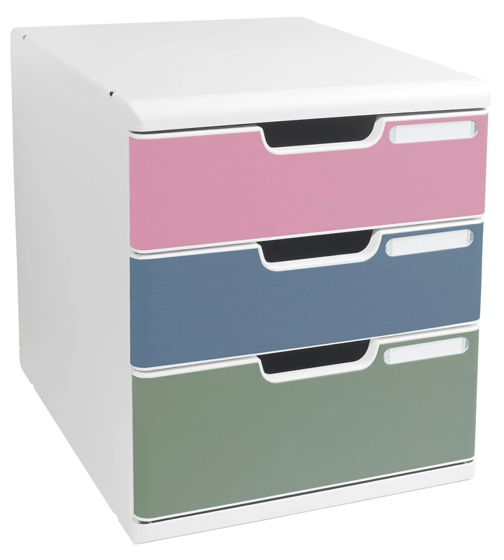 Exacompta - Ref 325303D - MODULO A4 Autentik - Filing Module 3 Drawers for A4+ documents - External Dimensions: Depth 35 x Width 28.8 x Height 32 cm - Assorted