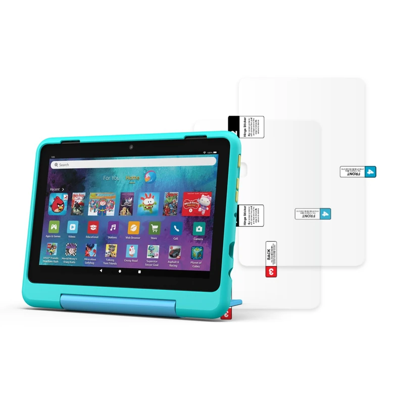 Amazon Fire HD 8 Kids Pro tablet, ages 6–12, 32 GB, Hello Teal, (2024 release) + Clear Screen Protector
