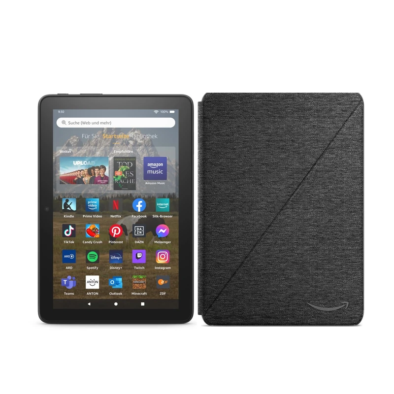 Amazon Fire HD 8 tablet 8" HD Display 64 GB Black (2024 release) – with ads + Amazon Fire HD 8 tablet cover, Black