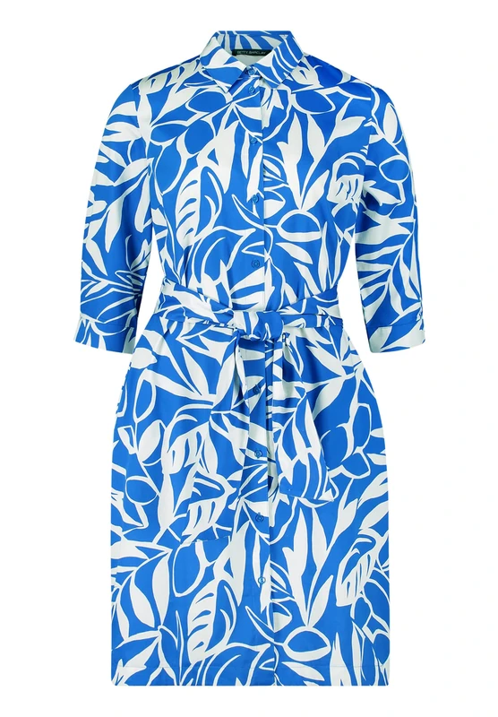 Betty Barclay Women's Button Down Shirt Blouse Dress, Blue/White, 18