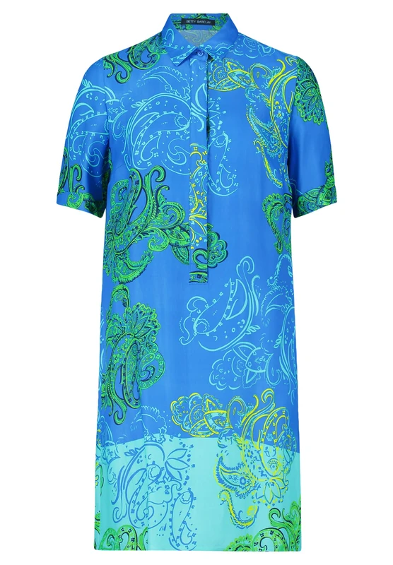 Betty Barclay Women's Summer Dress, 100% Viscose, Green/Blue, 10