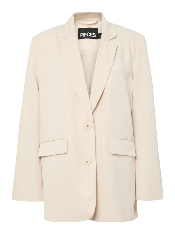 PIECES Women's Pckamil Ls Loose Blazer Noos Bc, Sandshell, S