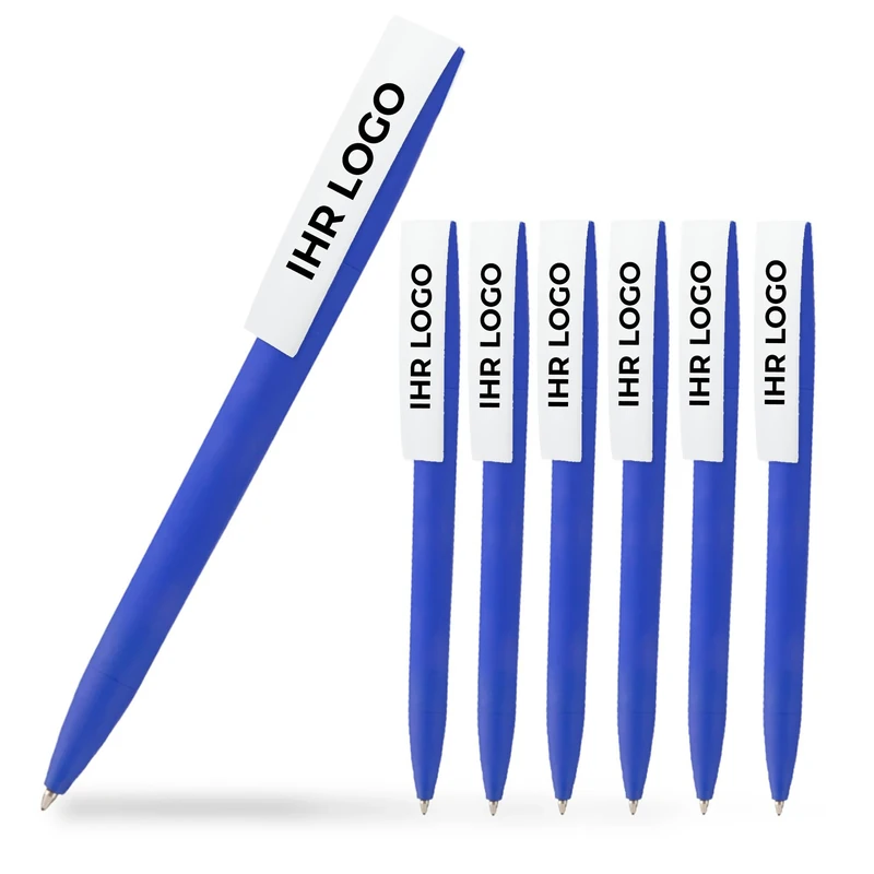 Cimpress Personalised Ballpoint Pens, Custom Printed with Logo or Image, Ideal for Events, Schools, or Corporate Use, Available in Sets of 25, 50, or 100 (25 Pack, Dark Blue)