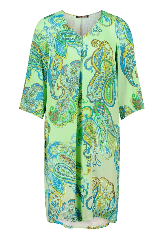 Betty Barclay Women's Summer Dress, 100% Viscose, Green/Blue, 12