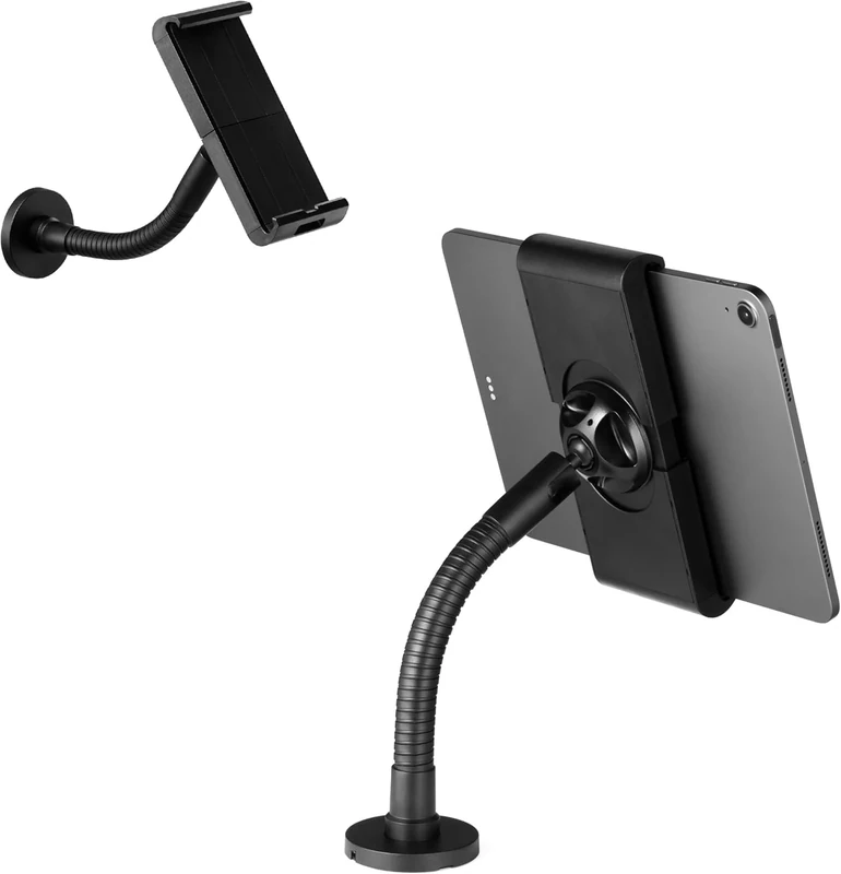 Durable Tough Tablet Stand for Desks - iPad Stand for Desks or Wall Mounting - For 7-13" Tablets and Kindles - Tablet POS System - Black