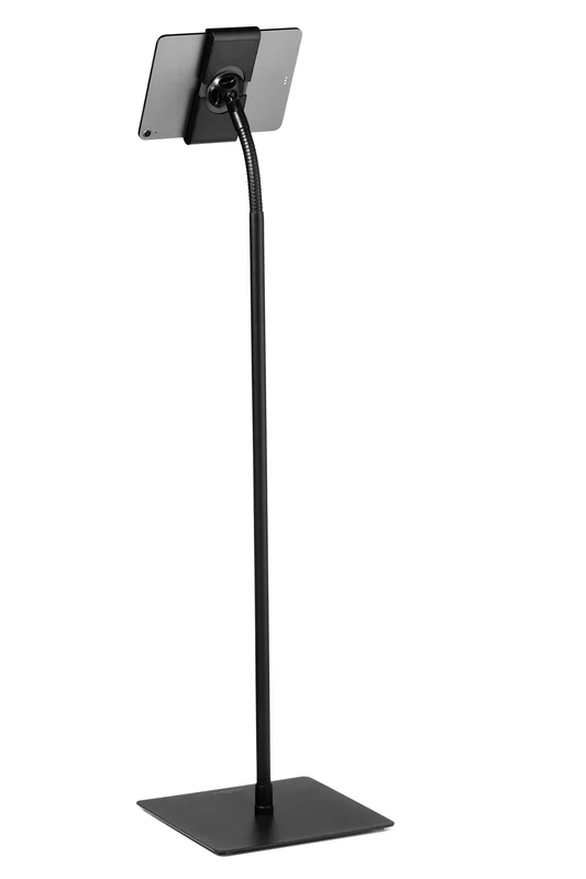 Durable Tough Floor Tablet Stand - iPad Floor Stand For 7-13" Tablets and Kindles - 360 Rotation and Height Adjustable - Tablet POS System - Black