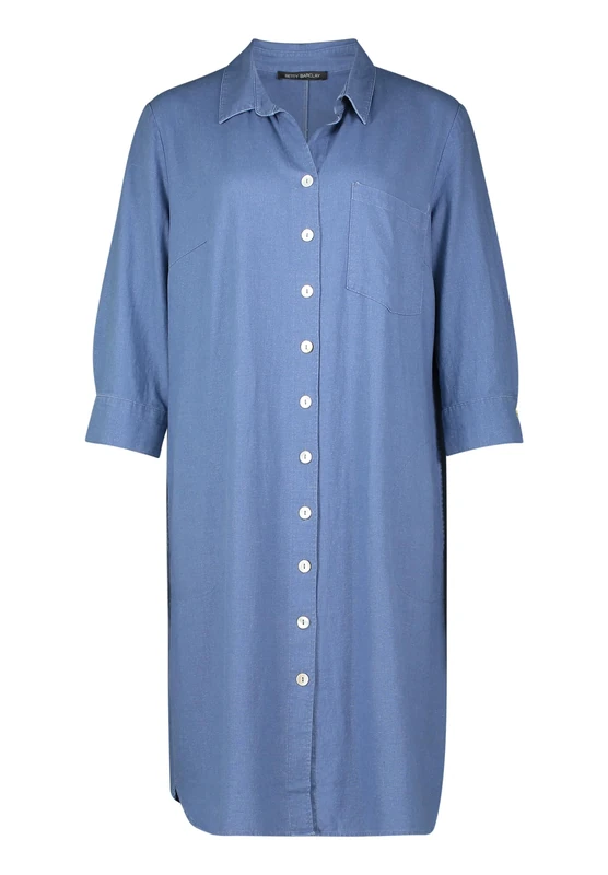 Betty Barclay Women's Linen Viscose Summer Dress, Bijou Blue, 14 - Image 1