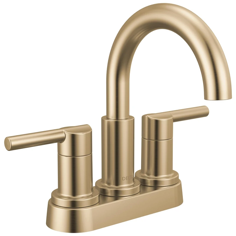 Delta Faucet Nicoli Centerset Bathroom Faucet, Champagne Bronze 2-Handle Bathroom Faucet, Delta Bathroom Sink Faucet, Gold 3-Hole Bathroom Faucet, Champagne Bronze 25749LF-CZ