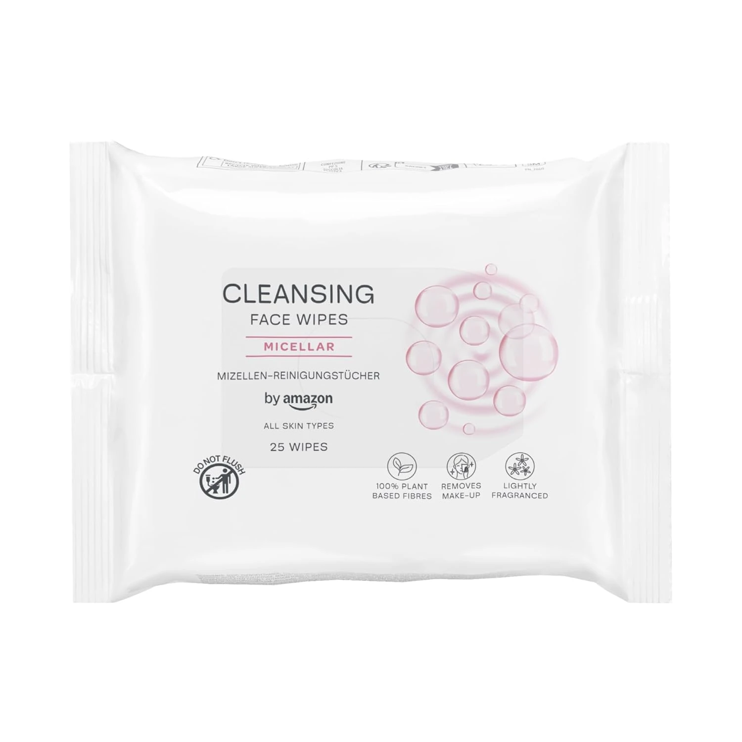 by Amazon Face Cleansing Wipes with Micellar, Make-up remover, Fragranced, 25 Wipes