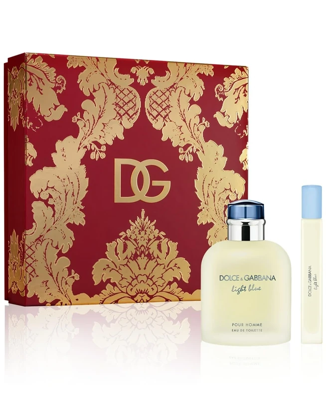 Light Blue by Dolce and Gabbana for Men - 2 Pc Gift Set 4.2oz EDT Spray, 0.33oz EDT Spray