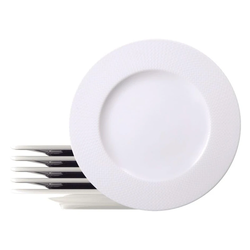 Tramontina - Porcelain Decorated Round Dinner Plates 28 cm Mesh. Set of 6.