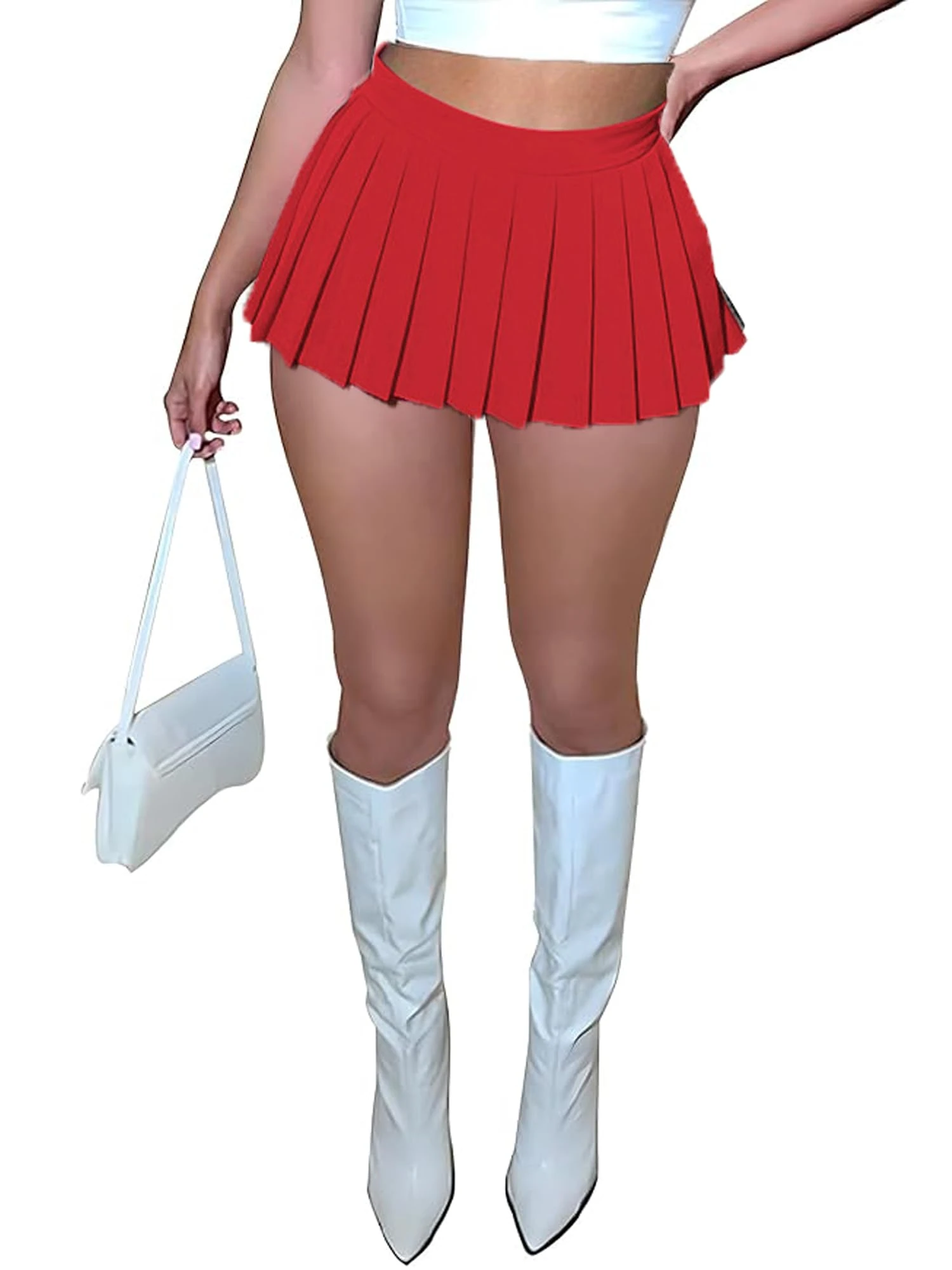 YILEEGOO Womens Sexy Mini Pleated Skirts High Wiast Tennis Skater Y2k Club A-Line Skirt