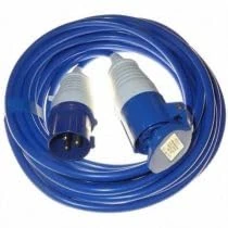 JCE 32AMP HEAVY DUTY Arctic Blue Extension Lead Hook Up 4mm 3 Pin 240V (15M)
