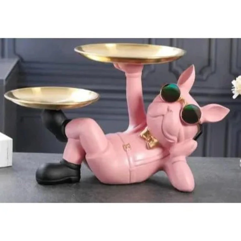 Designix Resin Bulldog Animal Figures | YOLA Rose - Image 1
