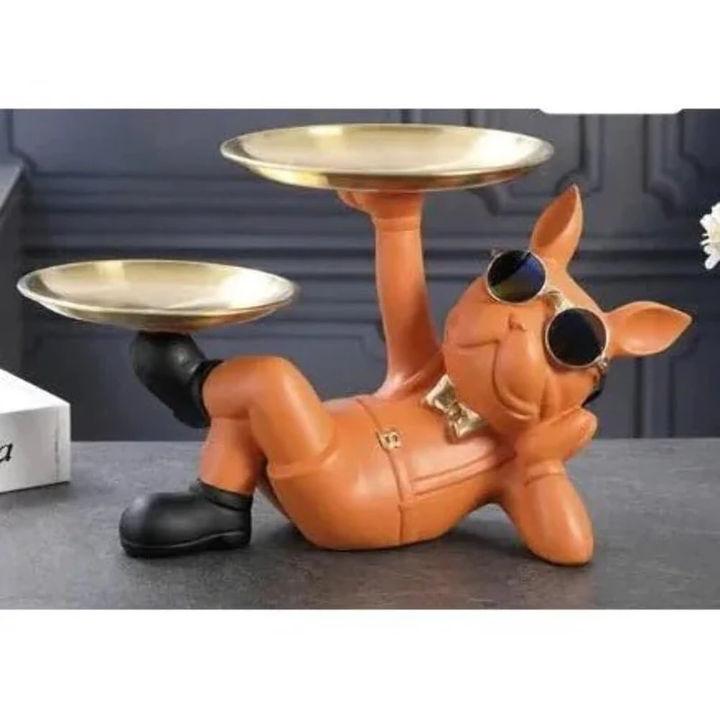 Designix Resin Bulldog Animal Figures | YOLA Orange - Image 1
