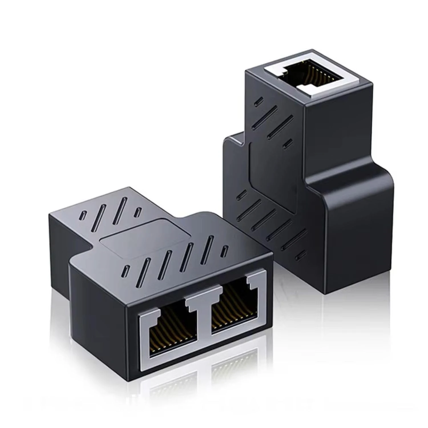 AYMBH RJ45 Splitter Connector Female to Female Network Adapter - 1 to 2 Dual Socket Ethernet CAT 5/CAT 6 LAN Adapter - Ideal for Cable Extension and Sharing DSL, Modem, or Ethernet Ports