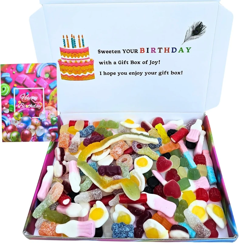 Happy Birthday Pick & Mix Sweets Gift Box | 12 Assorted mix, Retro Sweets with Birthday Card | Gift for Men, Women, and Kids | Letterbox friendly pick and mix Sweet Treat
