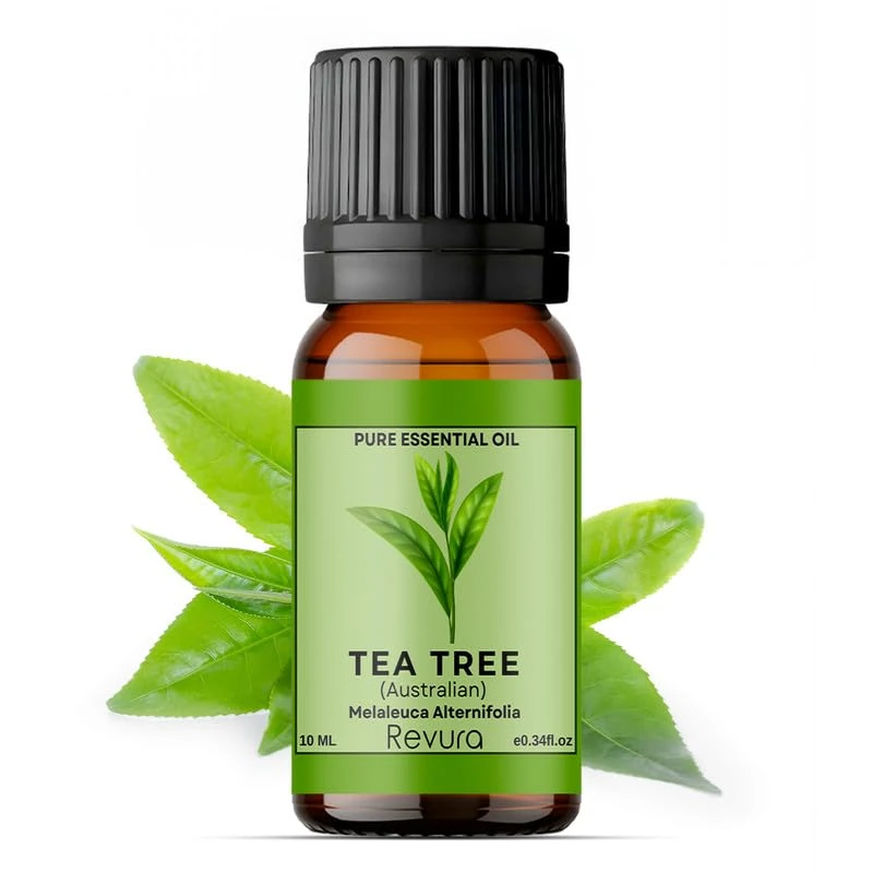 Revura Tea Tree Essential Oil for Aromatherapy | 100% Pure Natural Oil for Diffuser & Massage | Perfect for Diffuser, Shower, Bath | Candle Making, Soap | Vegan & UK Made, 10ml (Pack of 1)