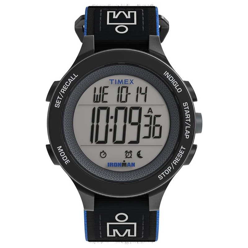 Timex Men's Ironman Training 42 mm Watch - Black Elastic Fabric Fastwrap Digital Dial Black Case TW5M64100
