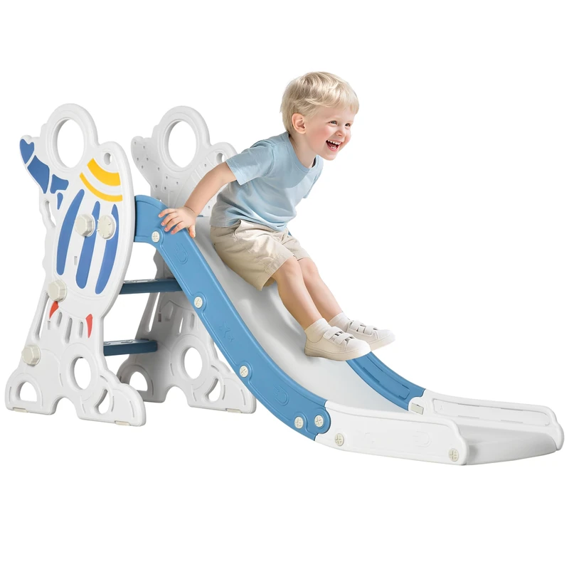 AIYAPLAY Children's Indoor Slide - Rocket Theme, Blue