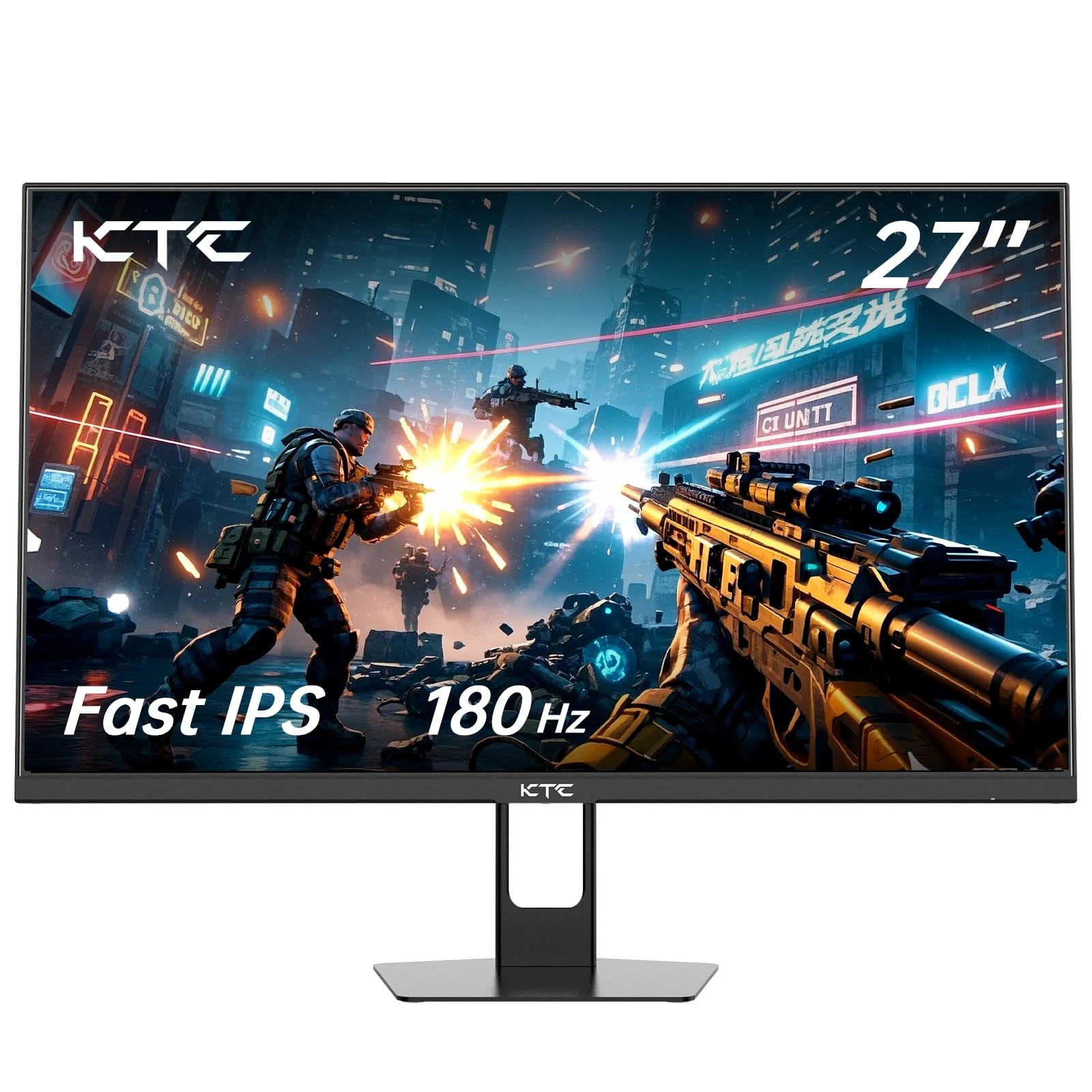 KTC Gaming Monitor 27 inch 180hz 1ms | Fast IPS Screen 1080p Monitor|2 x HDMI 2.0 &1 x Display Port 1.4 | Freesync and Wall Mount | 108% sRGB with HDR 10