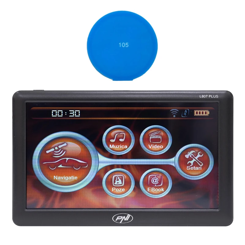 GPS navigation system PNI L807 PLUS 7 inch screen, 800 MHz, 256MB DDR, 8GB with sticky Pad Blue included