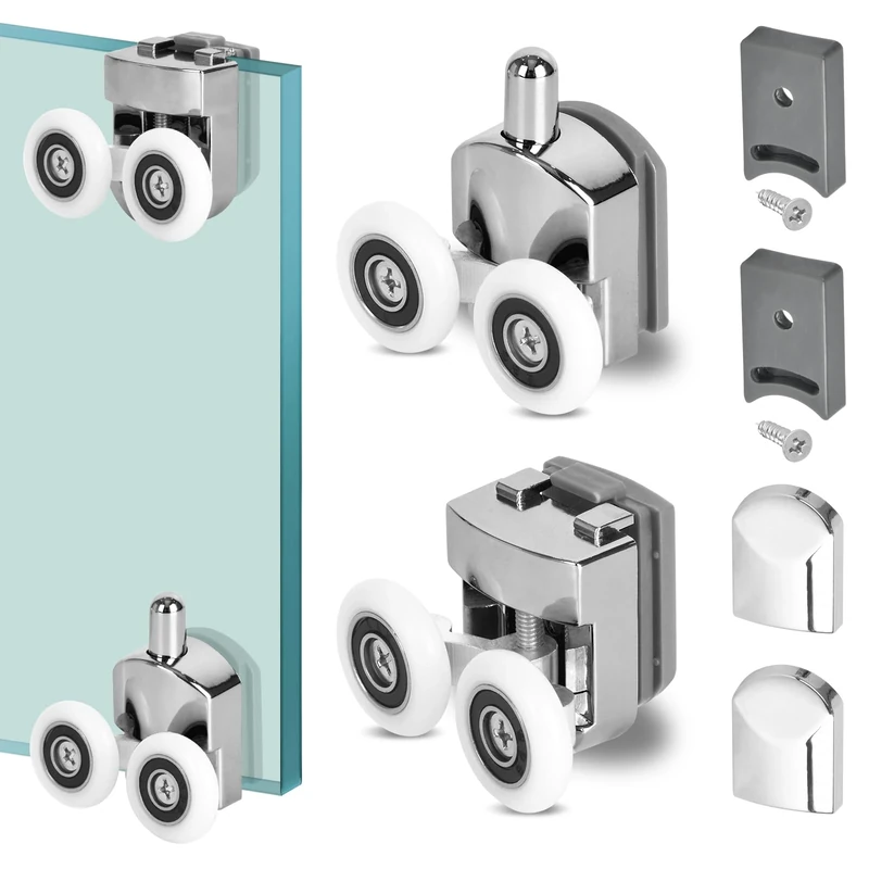 Gudui 4 Pcs 23mm Shower Door Rollers - Fits 4-6mm, Anti-Collision