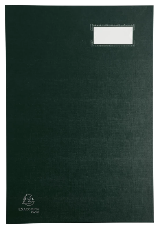 Exacompta - Ref. 57023E - Box of 8 Steering Initials - Back with Gusset Canvas - Label Holder - Laminated Cover - 20 compartments in Pink Card with 3 Perforations - 24x35 cm - Green - Image 1