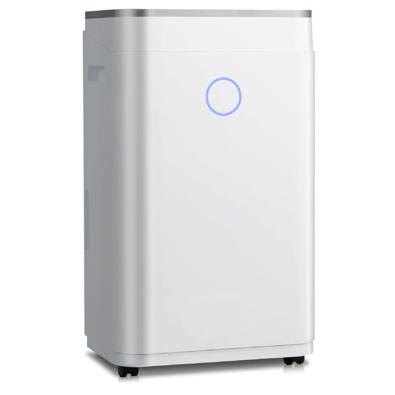 HOMFME Electric Dehumidifier, Portable Mobile Dehumidifiers with Digital Humidity Display, LED Control Panel, Sleep Mode, 24H Timer, Auto-Off, Mini Air Dehumidifier for Bedroom Garage RV (20L/Day)
