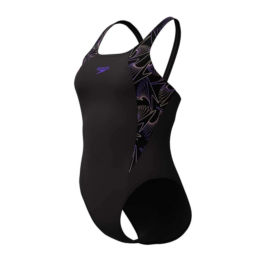 Speedo Women's Hyperboom Splice Muscleback Swimsuit | Classic Design | Quick Drying | Training | Fitness | Chlorine Resistant, Bright Peach, 36