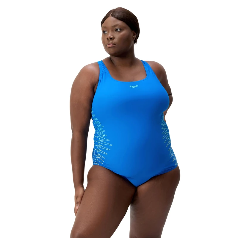 Speedo Women's Plus Size Endurance+ Medalist Chlorine Resistance Swimsuit, Blue | 50