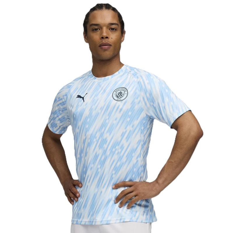 PUMA Manchester City FC Men's Warm Up Jersey 25/26, Blue (Silver Sky), xs