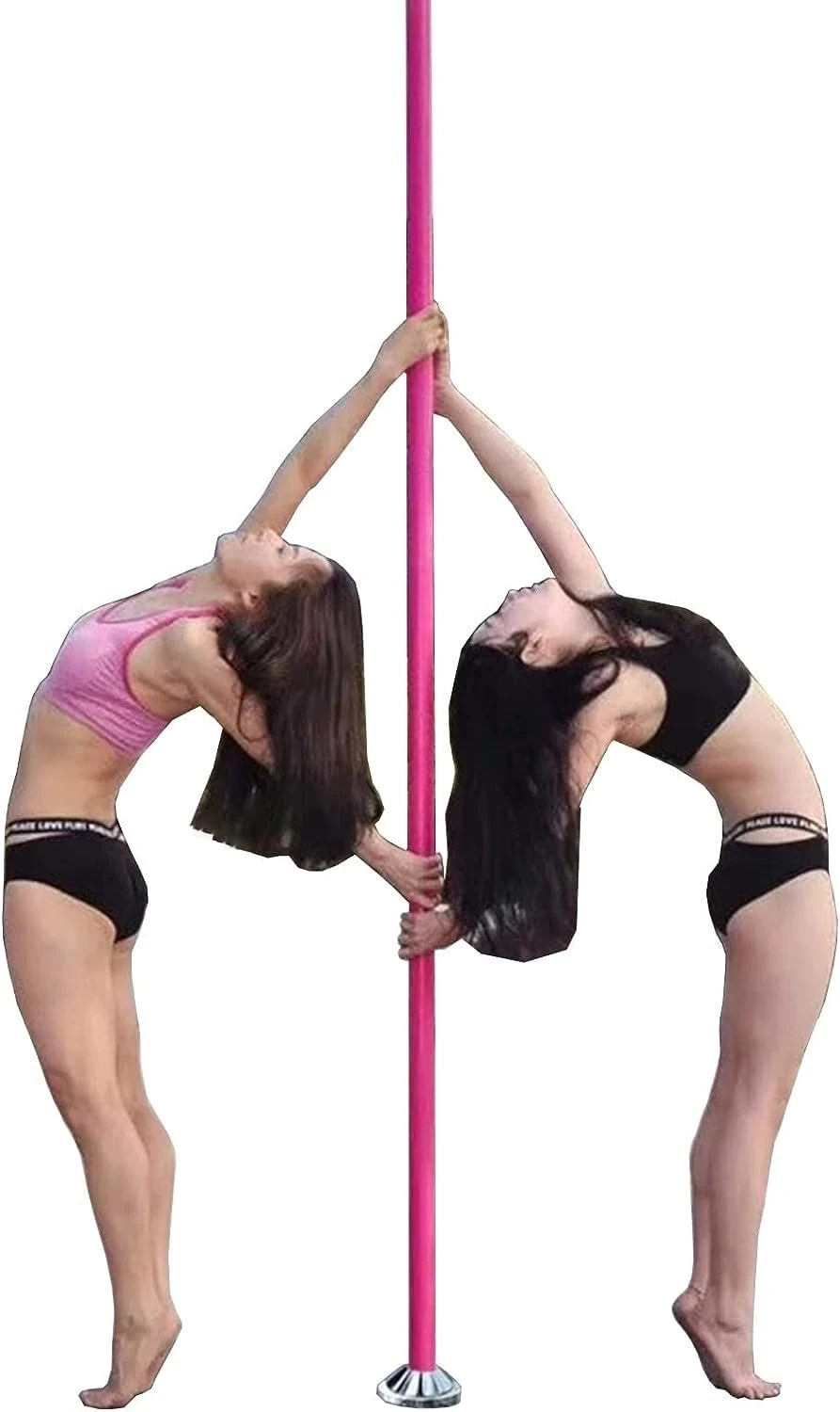 CFDZCP Pink Silicone Dance Pole For Home ，45mm Removable & Adjustable Spinning Static Pole Dancing Pole, Stripper Pole For Exercise Home Club Gym(7.5FT-12FT/2.3M-3.7M)