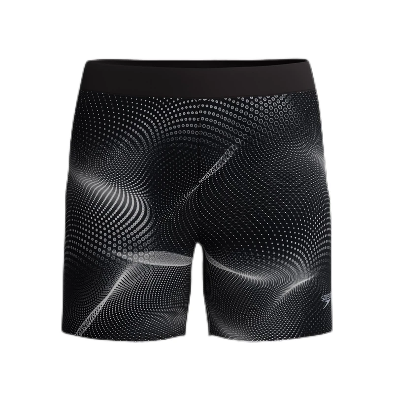 Speedo Men's Lookout Print Volley Shorts | 4-Way Stretch Soft Fabric | Swim | Gym | Run | Quick Drying Swimwear, Dark Grey, S