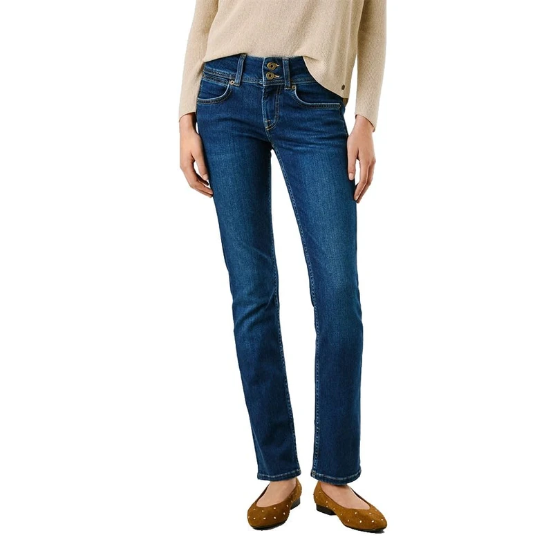 Pepe Jeans Women's Slim Jeans LW Venus Jeans, Blue(Denim-5AB), 25W/30L