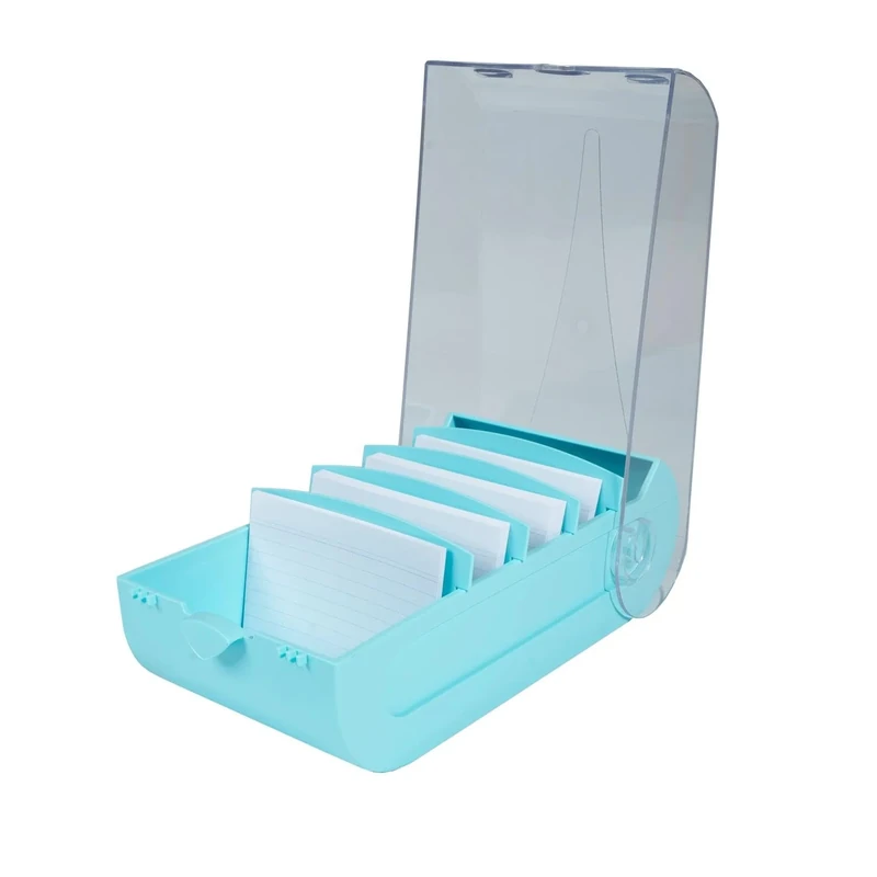 Exacompta - Ref 5346323D - Box of 8 Learning Boxes BUNNYBOX A7 Watercolour - Dimensions 25x13.5x8.5cm - Colour Pastel Green/Crystal - Capacity up to 900 Cards in A7 Format