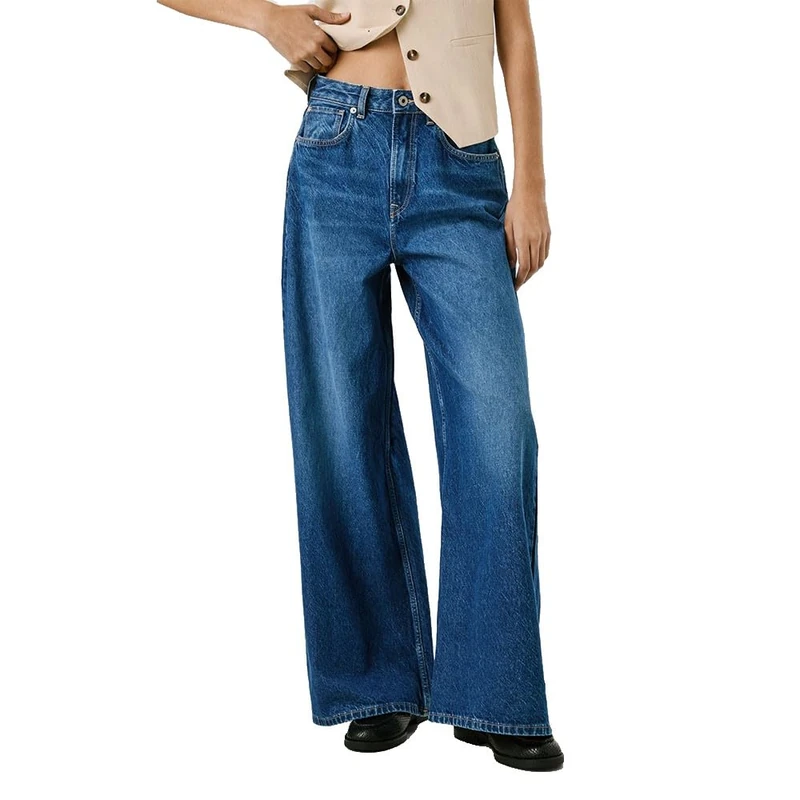 Pepe Jeans Women's Wide Leg Jeans UHW JAIMY Jeans, Blue(Denim-4A3), 25W/34L