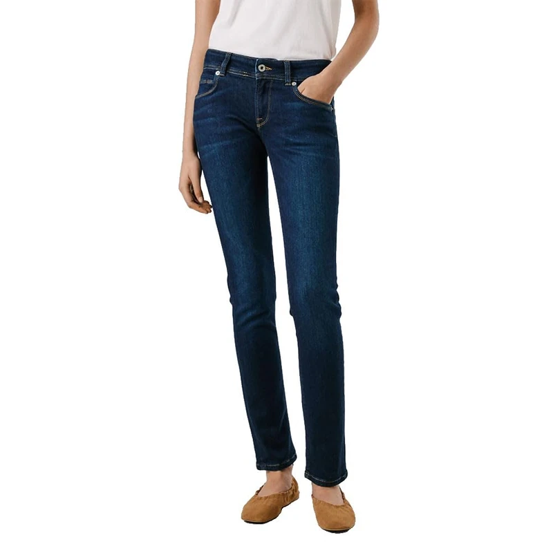 Pepe Jeans Women's Slim Jeans LW Iconic Brooke Jeans, Blue(Denim-6FA), 24W/32L