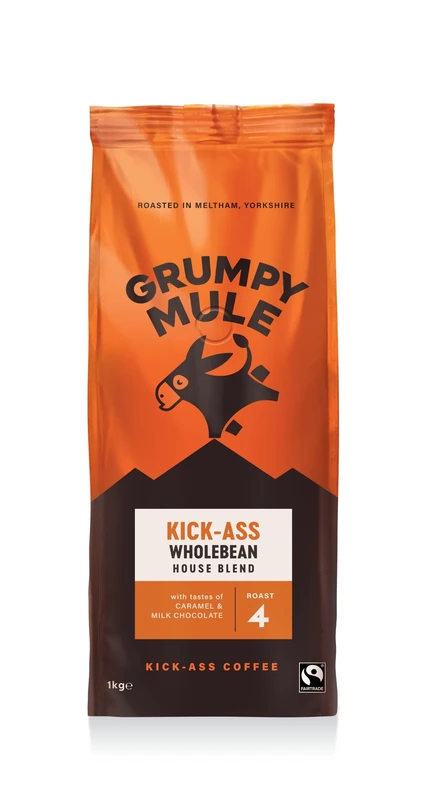 Grumpy Mule Kick-Ass House Blend Whole Coffee Beans with notes of Caramel and Milk Chocolate 1kg
