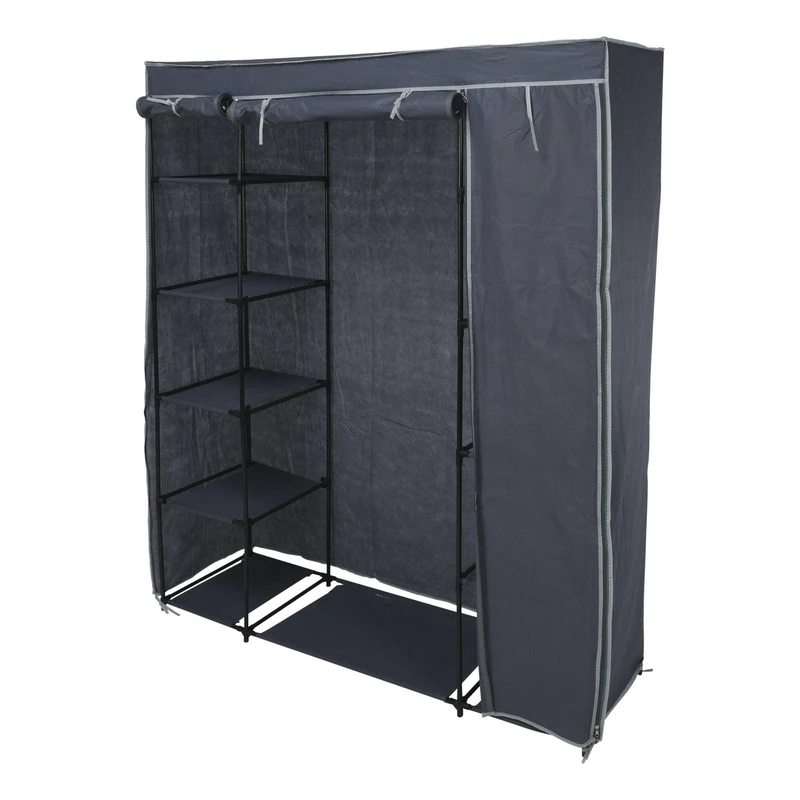 WELL HOME – Camping Storage Cabinet with Shelves, Grey, 141 x 45 x 167 cm