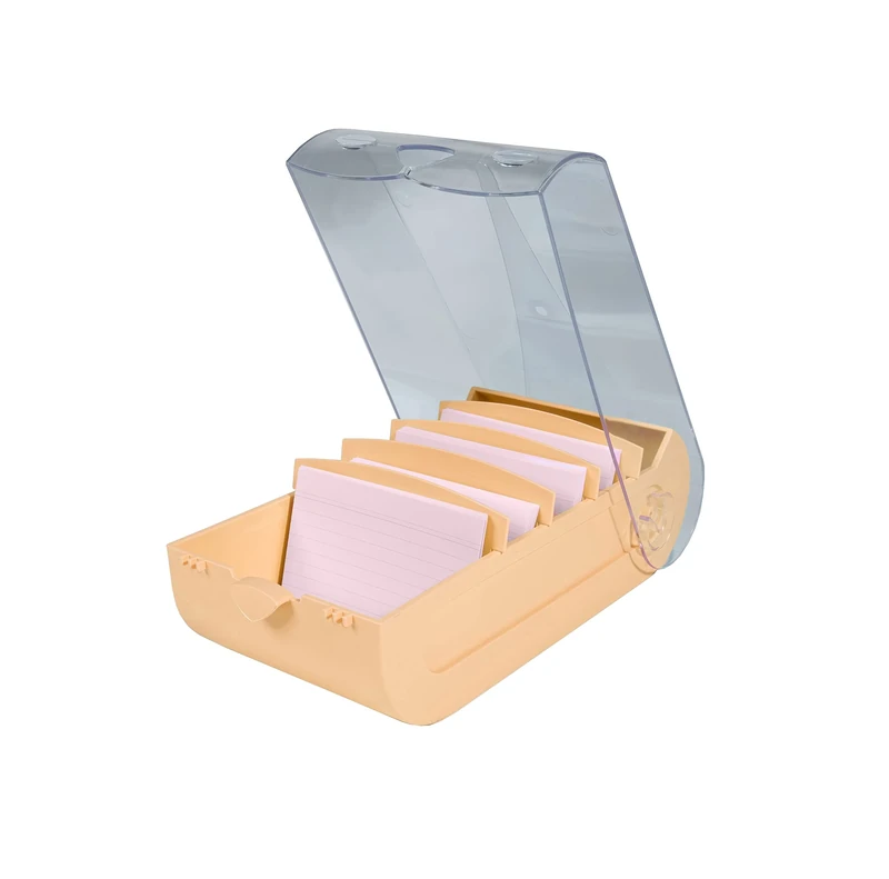 Exacompta - Ref. 5346123D - Box of 8 Learning Boxes BUNNYBOX A7 Aquarel- Dimensions 25x13.3x8.5cm - Coral/Crystal - Capacity up to 900 Cards in A7 Format