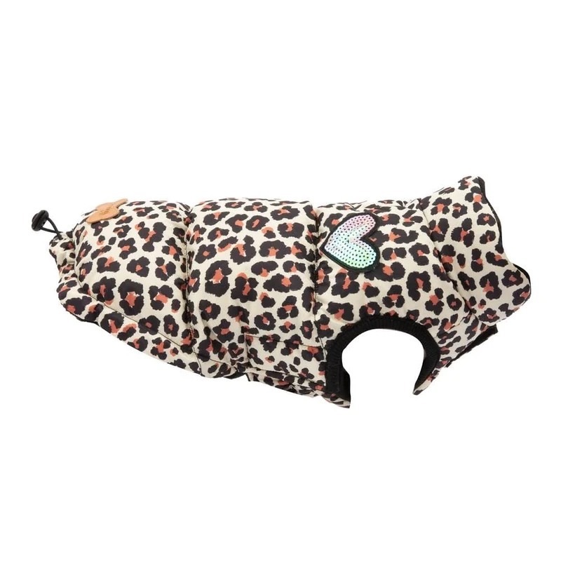 Preziosi Pet - Warm Padded Jacket for Dogs, Comfort Jacket, Small Size 30 cm, Adjustable Clip Closure, Hole for Leash. Spotted Fabric