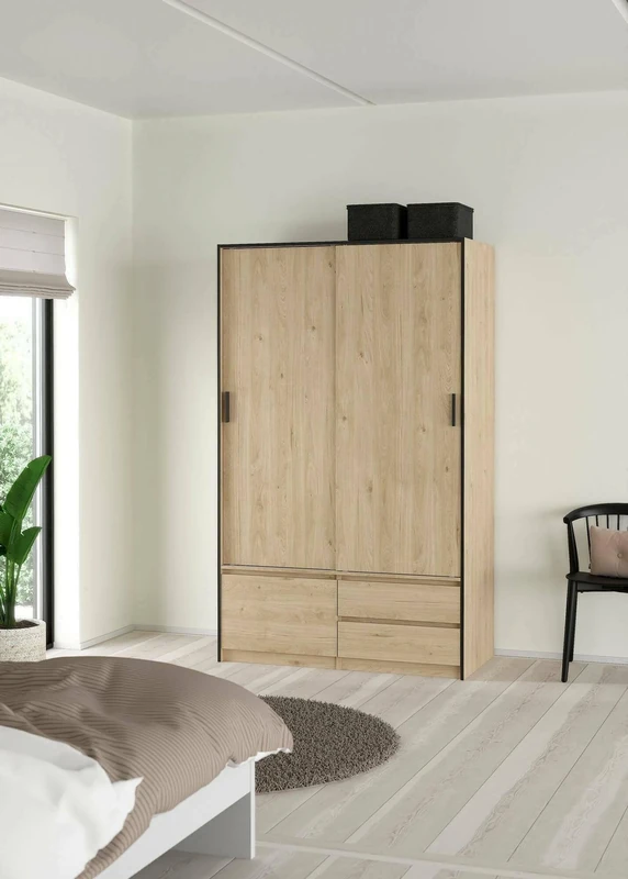 Dmora Melina Multi-Purpose Closet, Multi-Functional Cabinet, Shoe Cabinet, Shoe Cabinet, 121 x 60 x H 200 cm, Oak