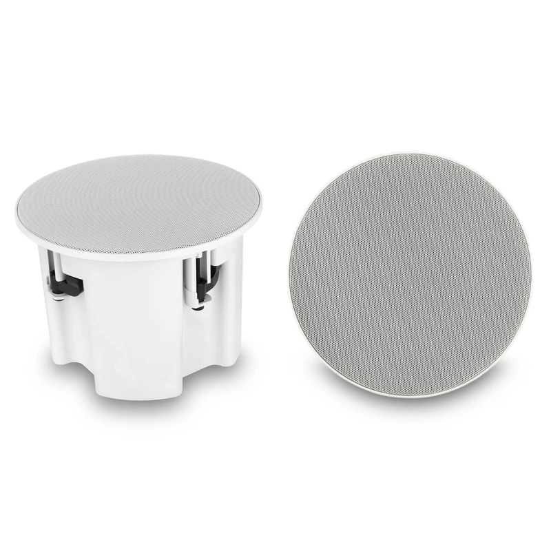 Finnex Moisture-proof Frameless Sauna Steam Room or Bathroom Ceiling 60W Speakers With Integrated Subwoofers (White)