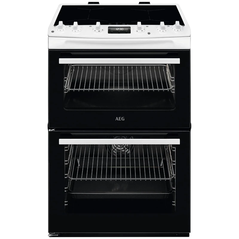 AEG 6000 SurroundCook CIX6540ACW 60cm Double Oven Electric Cooker with Induction Hob - White - A Rated