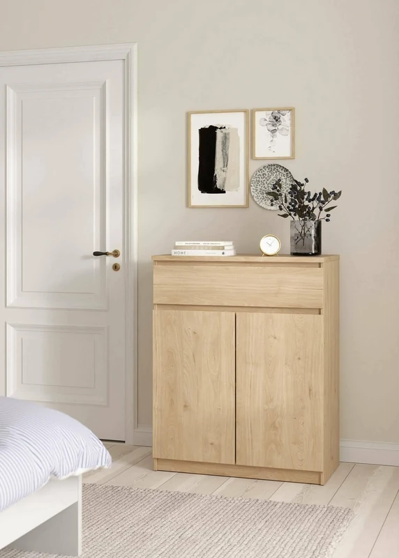 Dmora Julienne Sideboard, Buffet for Living Room, Kitchen Pantry, 80 x 40 x 100 cm, Oak