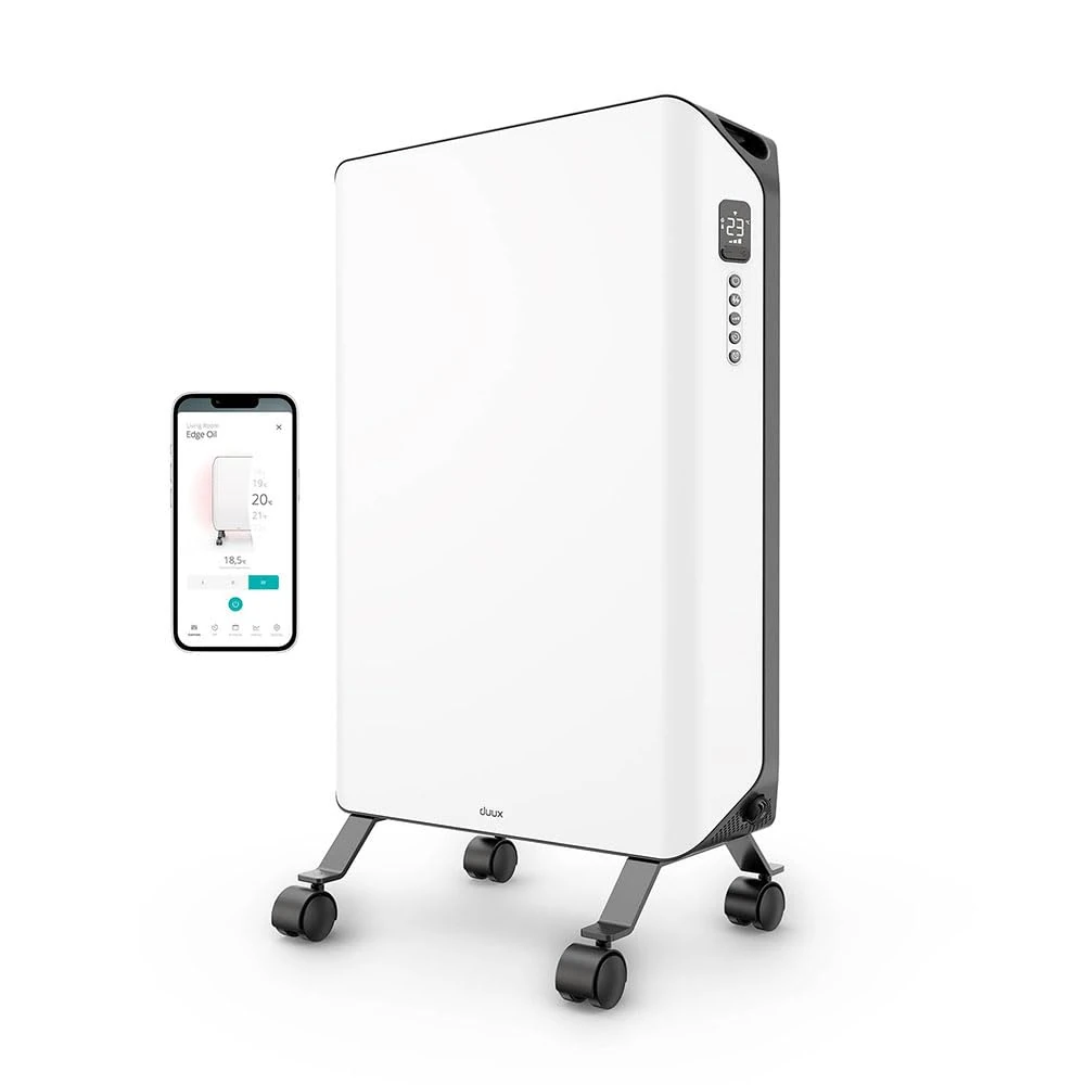 Duux Edge Oil Smart Oil Filled Radiator, Portable, Timer, Boost Mode, 2000W White | DXOH20UK