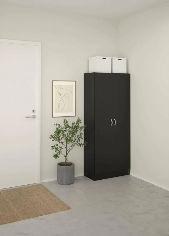 Dmora Oceane Shoe Rack, Shoe Cabinet, Multi-Purpose Entrance Cabinet, Shoe Cabinet, 69 x 35 x H 170 cm, Black